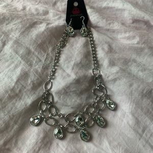 Silver stone necklace